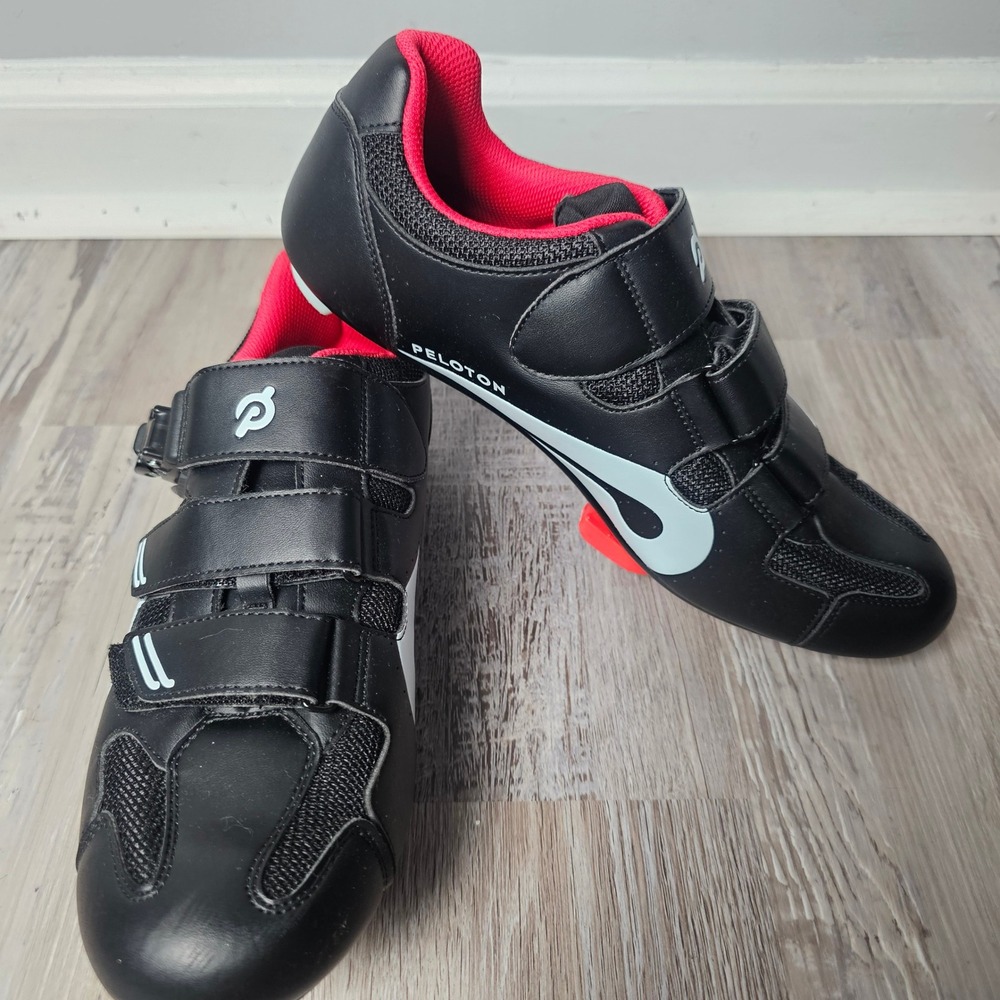 Peloton Cycling Shoes Men 10 Women 12 Size 43 Black Red Spin Cleats PL-SH-B
